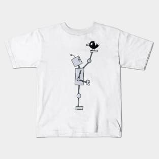 Robot and Crow Kids T-Shirt